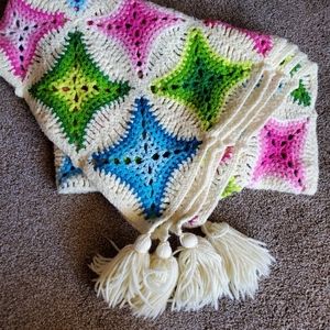 Colorful Afghan tassle blanket